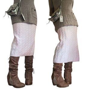 H&M Light Pink Cable Knit Pencil Skirt